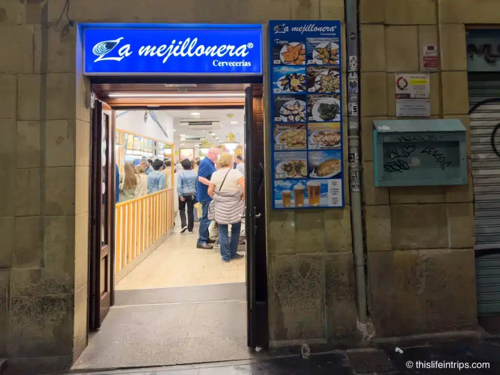 Entrance to a small Pintxos bar in San Sebastian, Spain