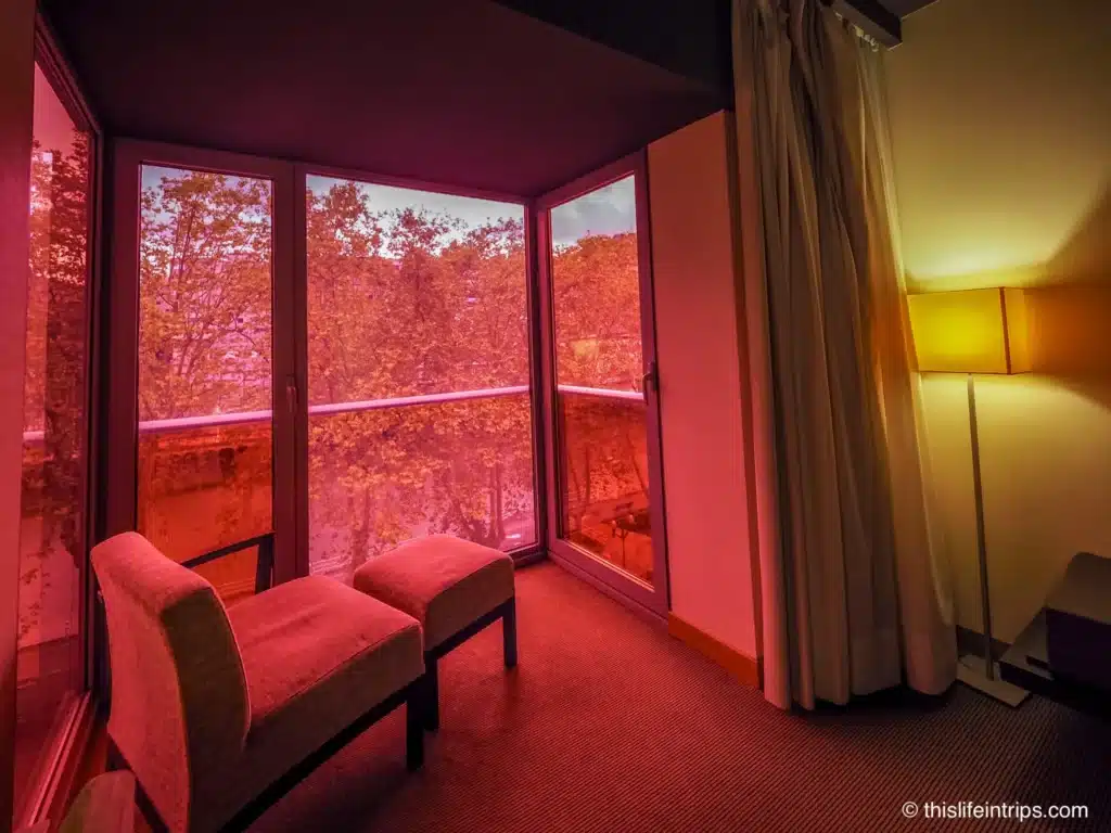 Hesperia Hotel Bilbao's colourful enclosed balcony