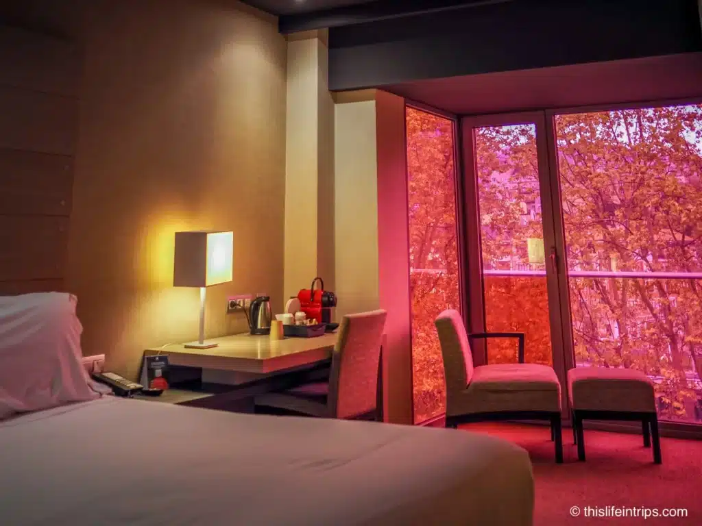 Hesperia Hotel Bilbao's colourful enclosed balcony