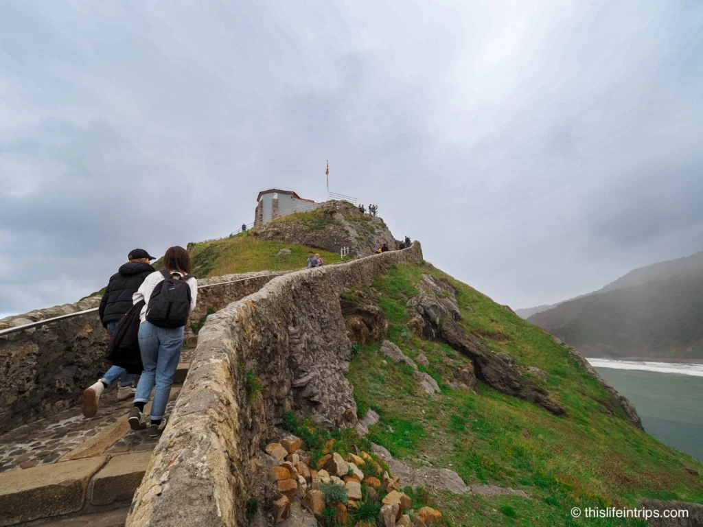 Steps up at San Juan de Gaztelugatxe, spain