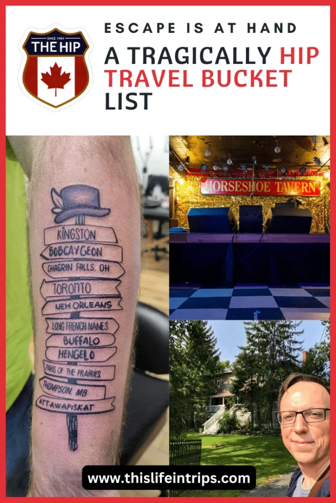 Tragically Hip Travel Bucket List shareable pinterest image