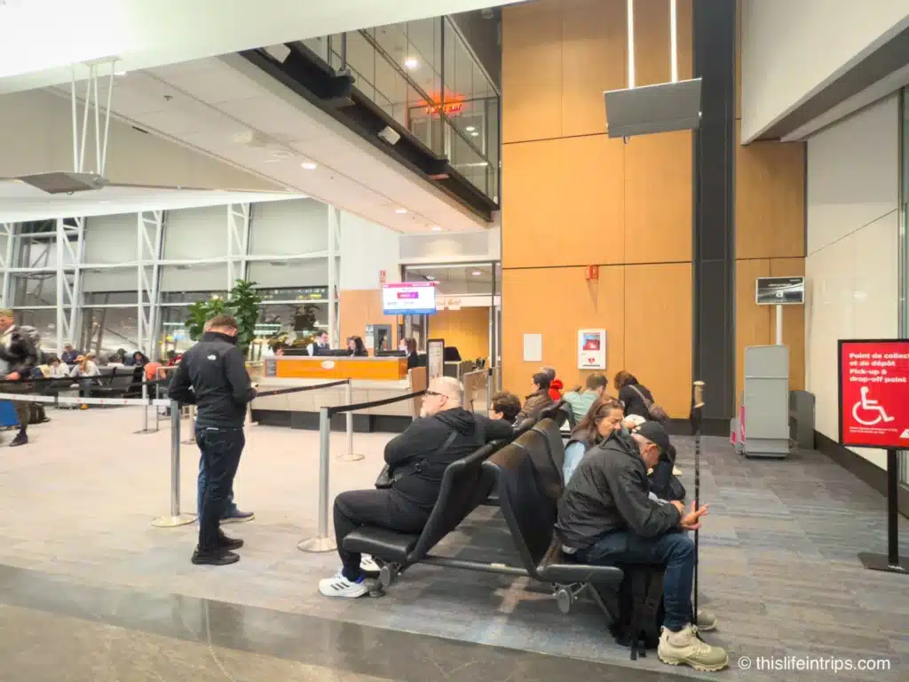 Avianca business class boarding in Montreal