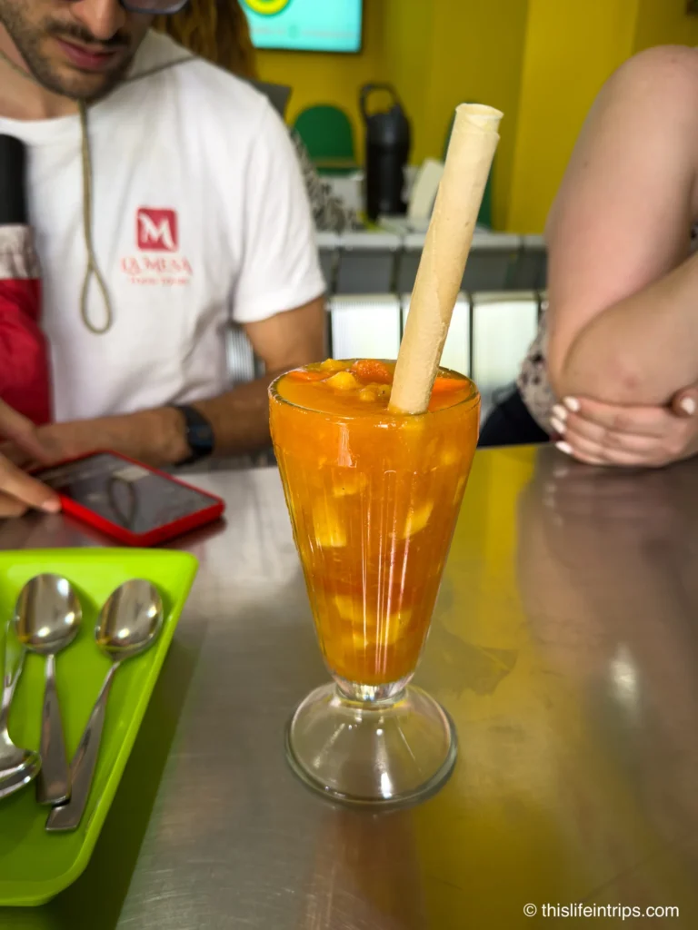 salpicón con queso on a Medellin food tour