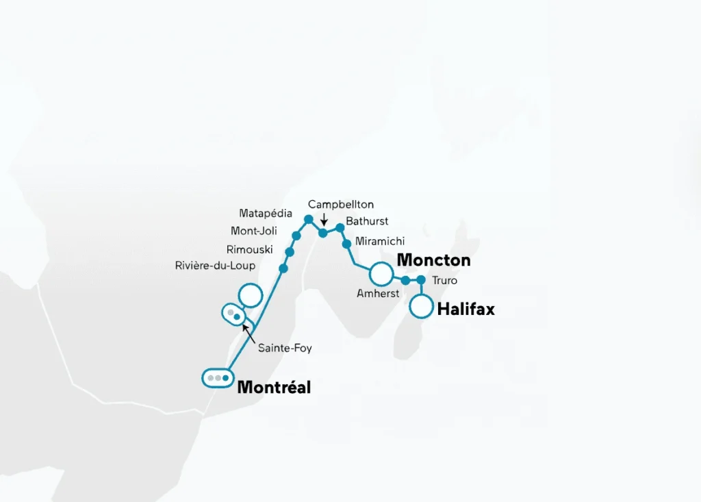 VIA Rail The Ocean route map
