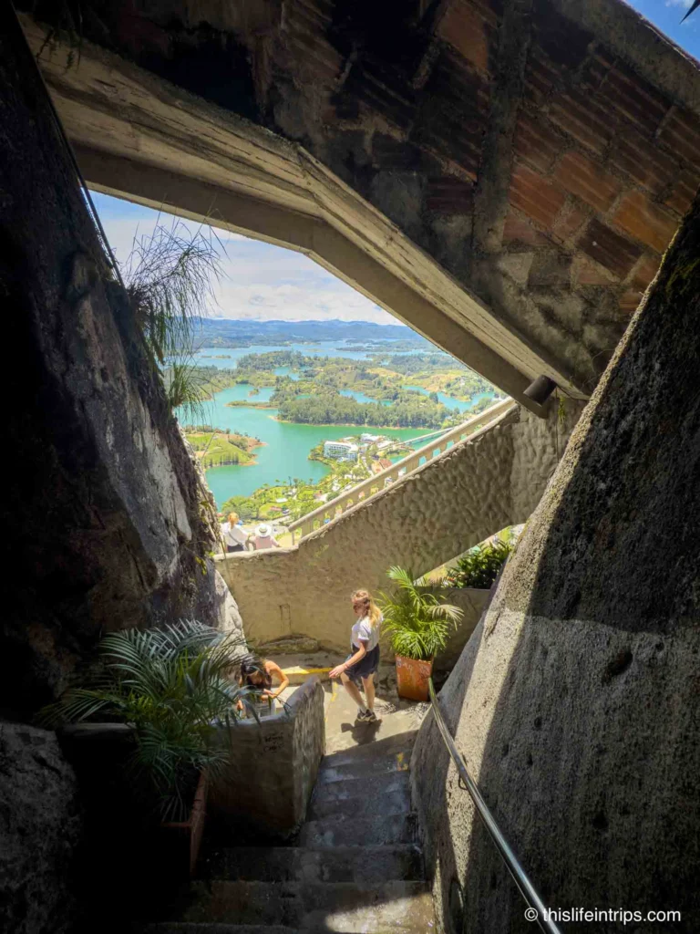 view from stairs on El penon de guatape
