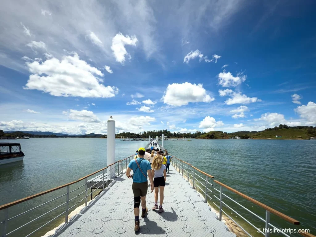 Boat ride during guatape tours