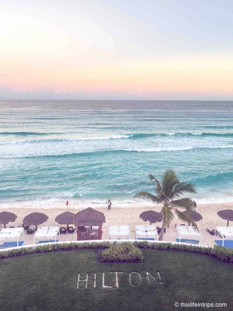 beach at Hilton Cancun all inclusive resort