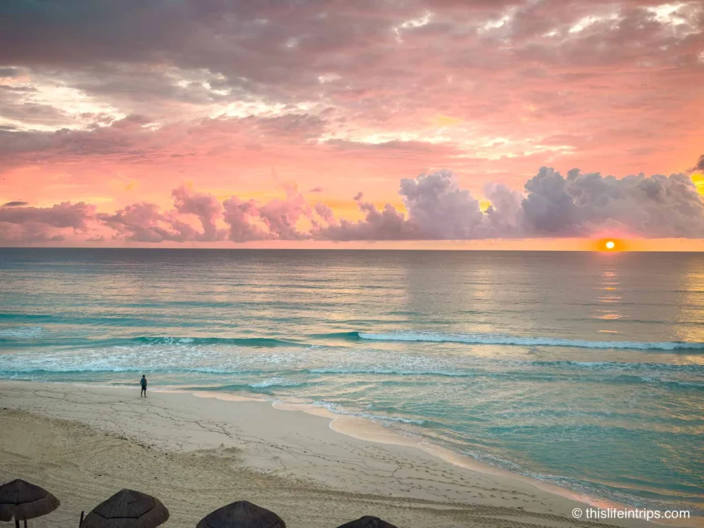 Sunrise from my Cancun All Inclusive Hilton room
