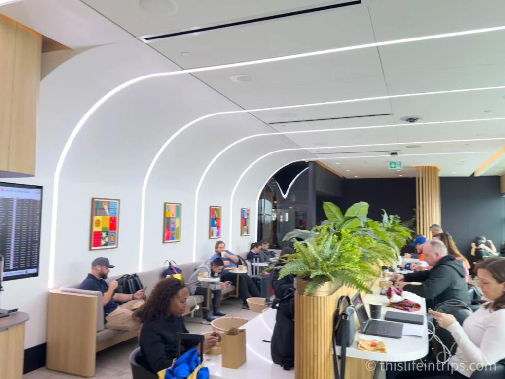 Seating at the Air Canada Cafe Vancouver