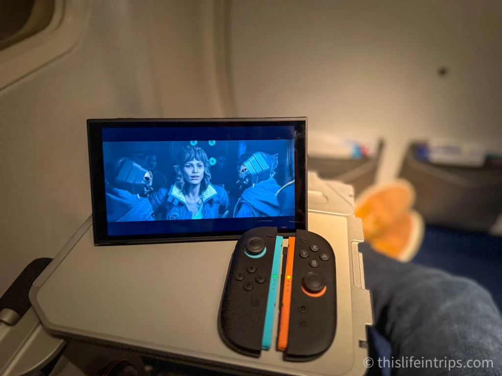 The Nintendo Switch 2 on a flight from Edmonton to Vancouver
