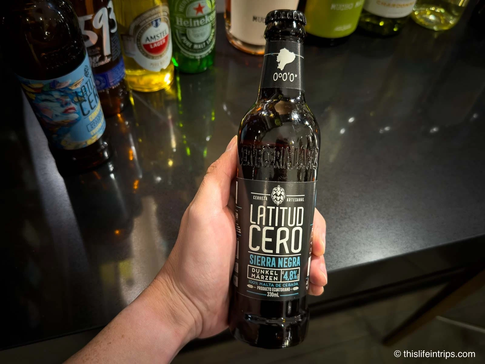 Craft beer at the Sala VIP Quito Airport lounge