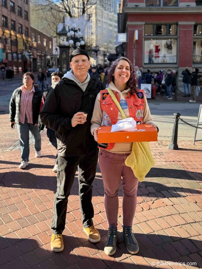underground donut tour Vancouver guide and guest