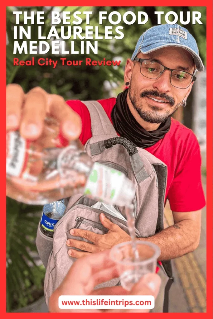 shareable pinterest image for Laureles Medellin Food Tour: Medellin Real City Tours Review