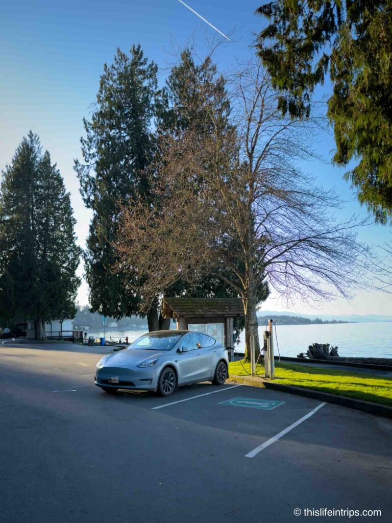 EV charging at Qualicum Beach, BC