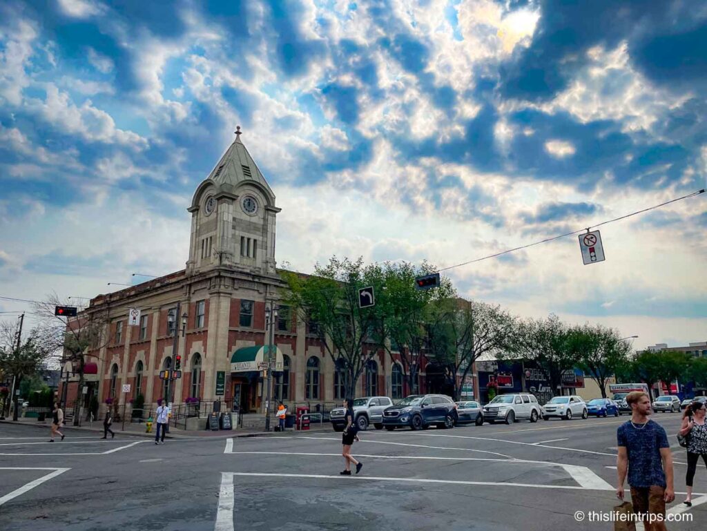 Edmonton Whyte Ave Pedestrian Scramble Crossing