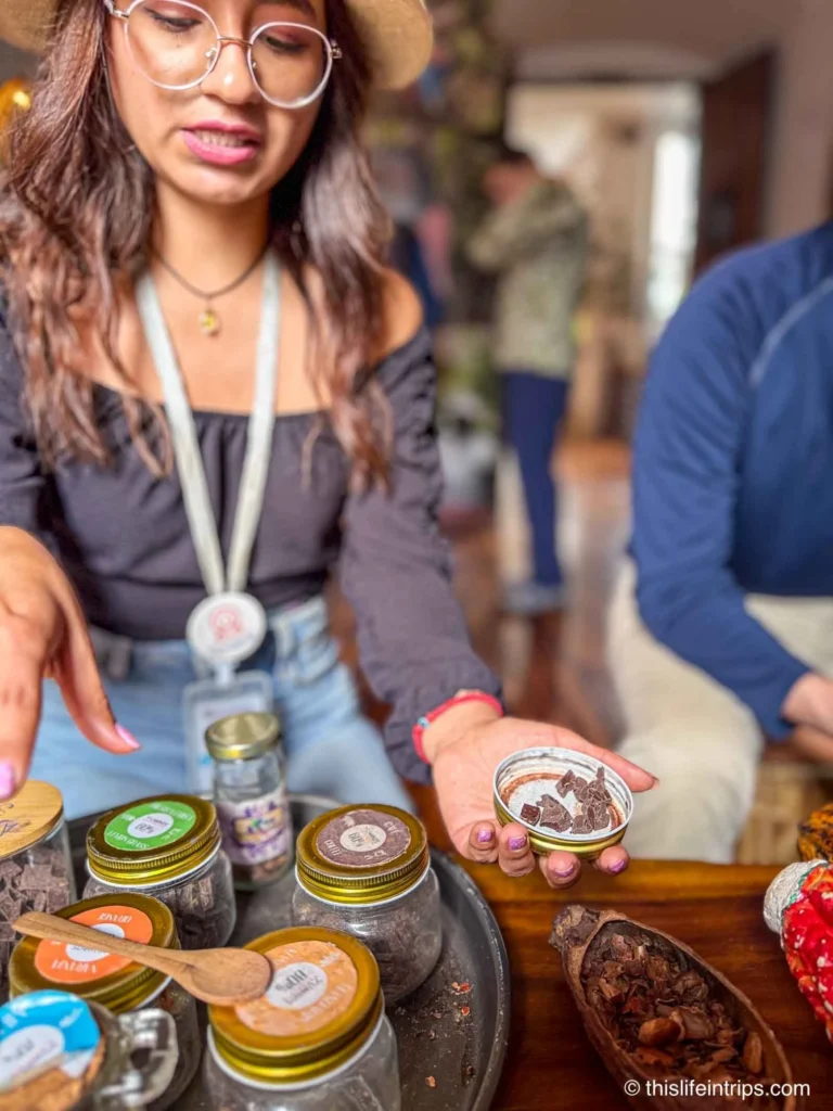 Chocolate tasting on an old town Quito walking tour